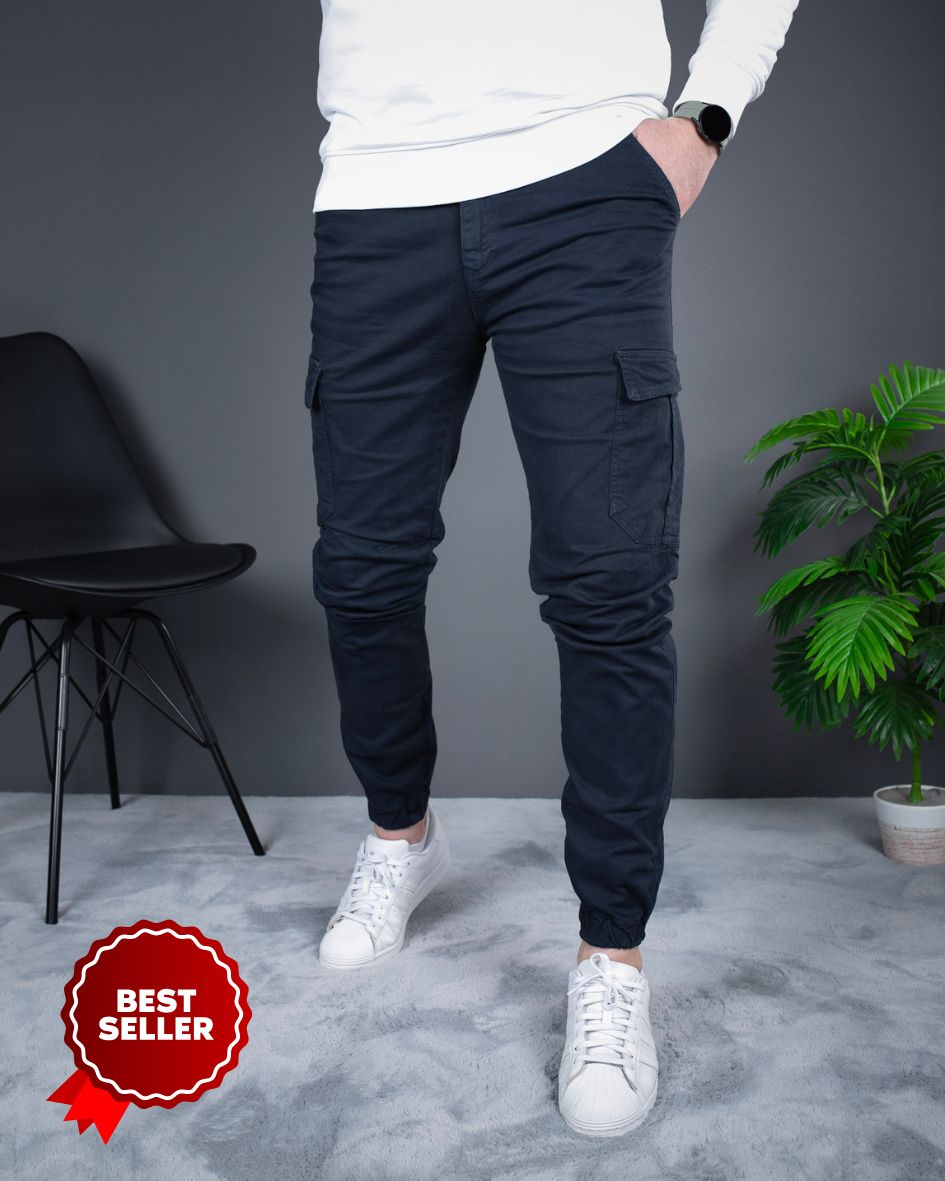 Muške cargo pantalone teget plave STT2225.