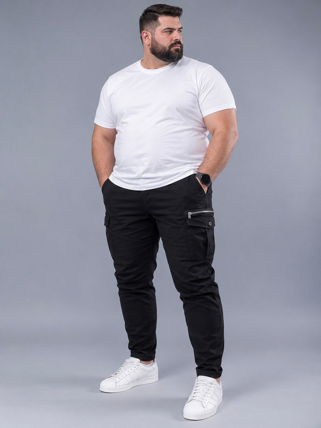 Velike muške kargo pantalone 4XL - 7XL STT2548-V