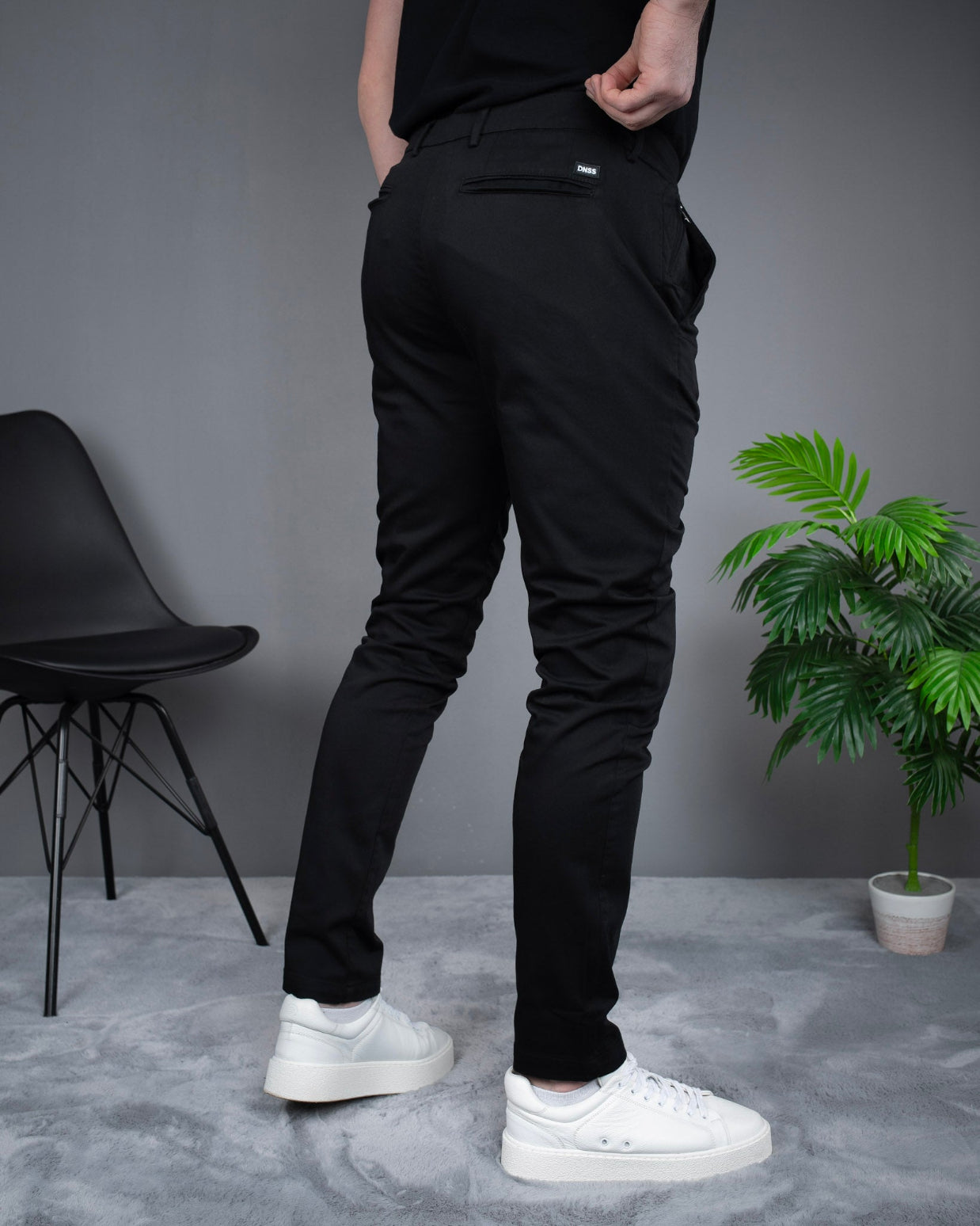 Muške Elegantne Slimfit Pantalone – Crne STT2895.