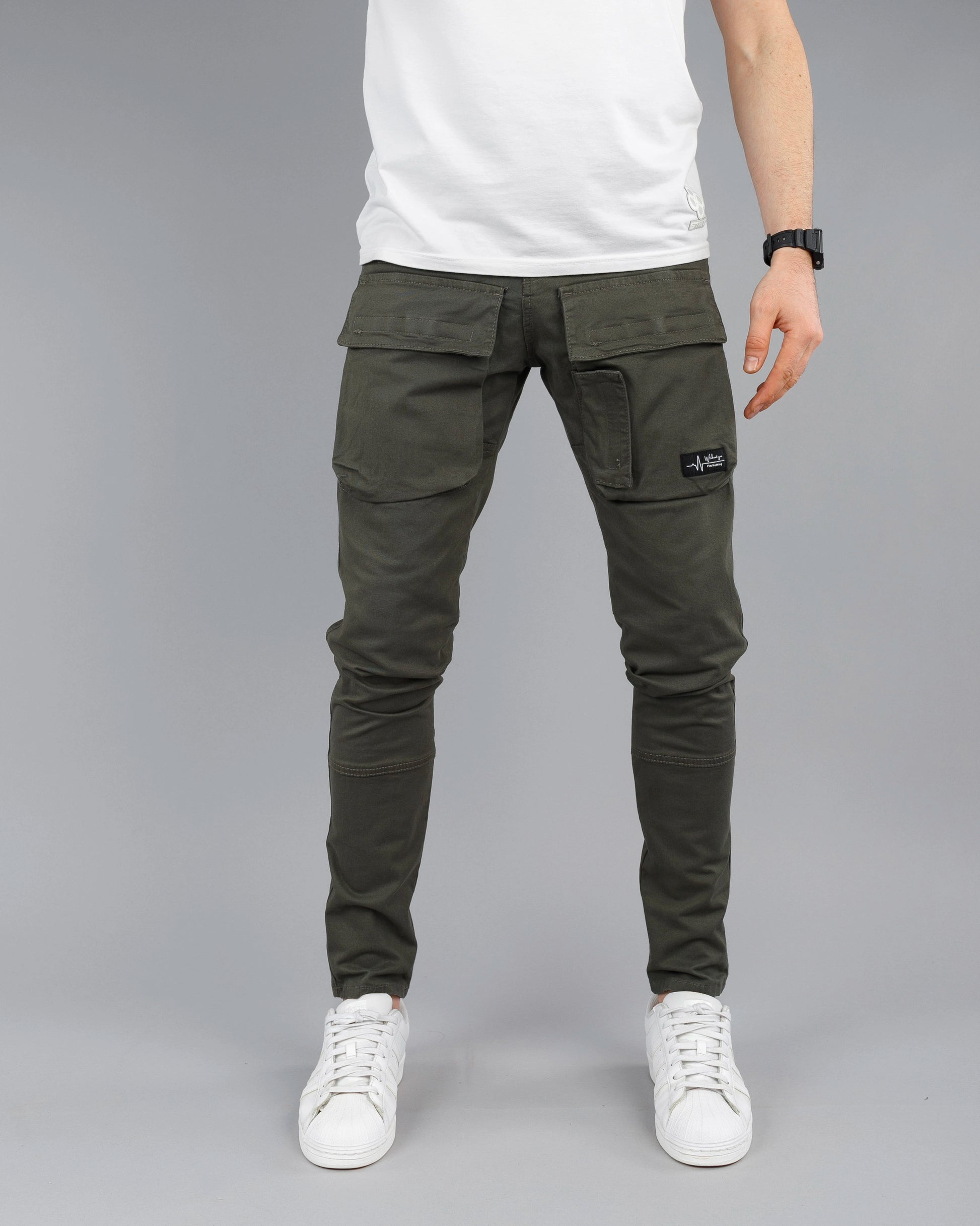 Muške cargo pantalone - SlimFit ravne STT100BB