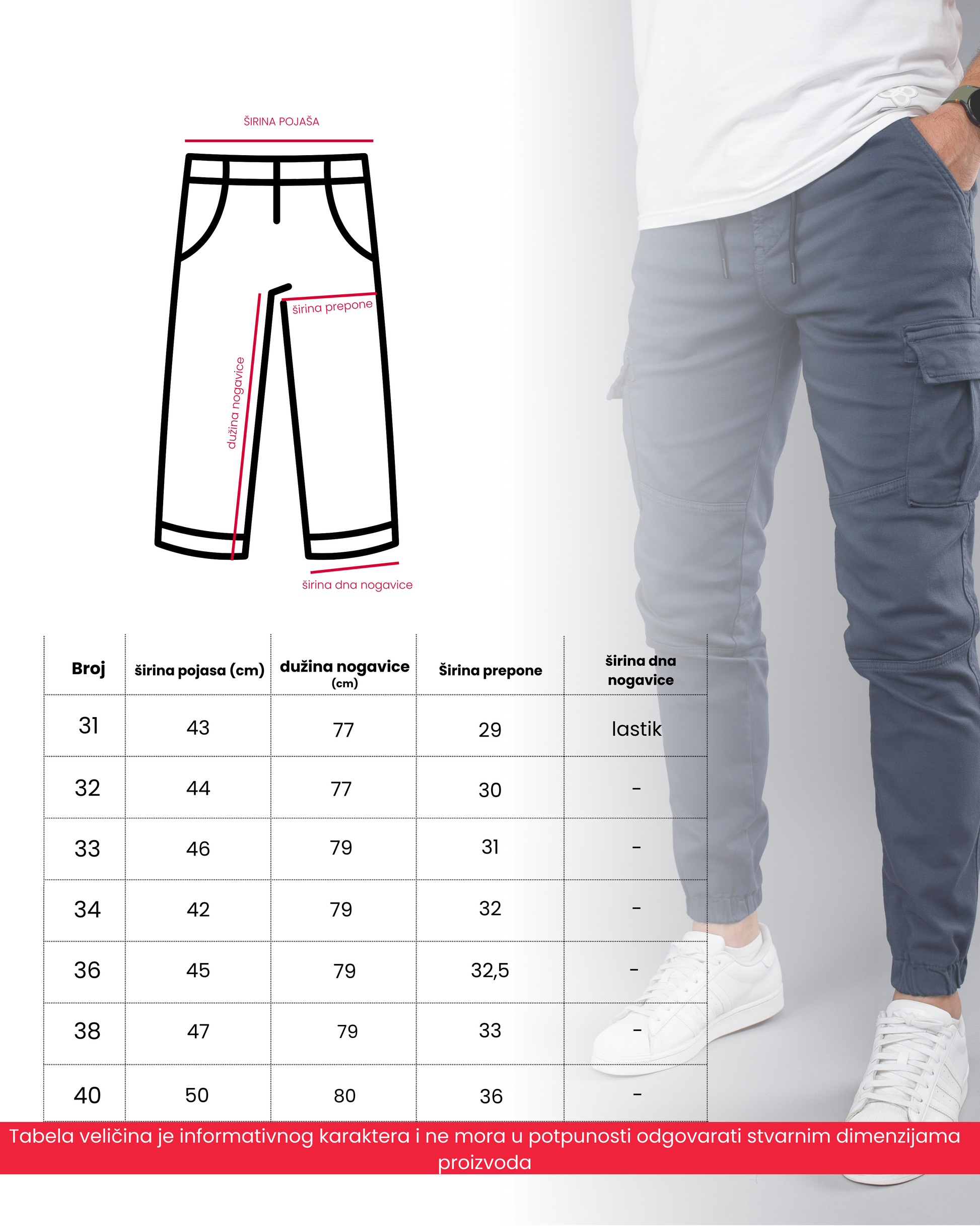 Muške cargo pantalone STT2541