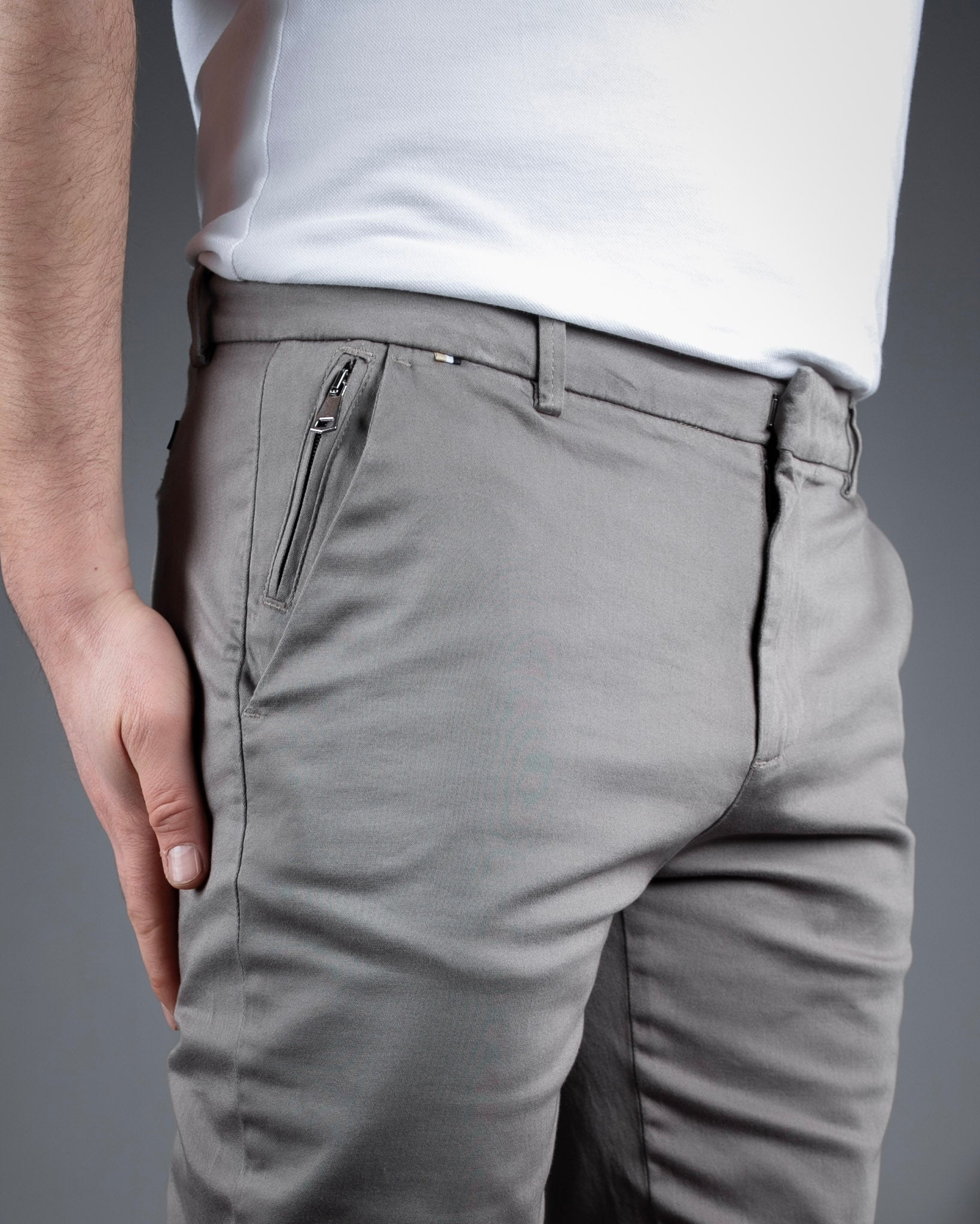 Muške Elegantne Slimfit Pantalone Sive STT2895.