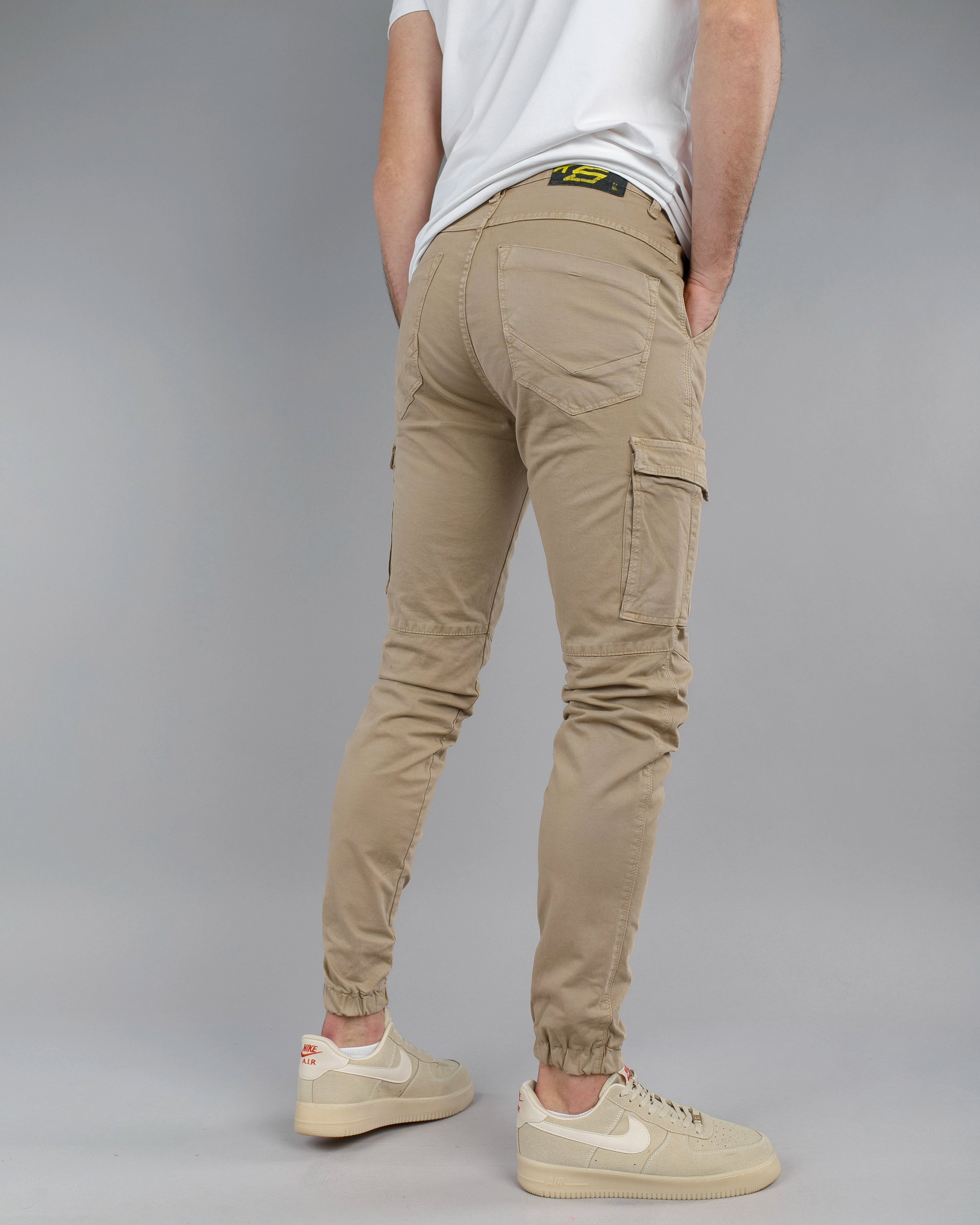 Muške cargo pantalone krem STT2225