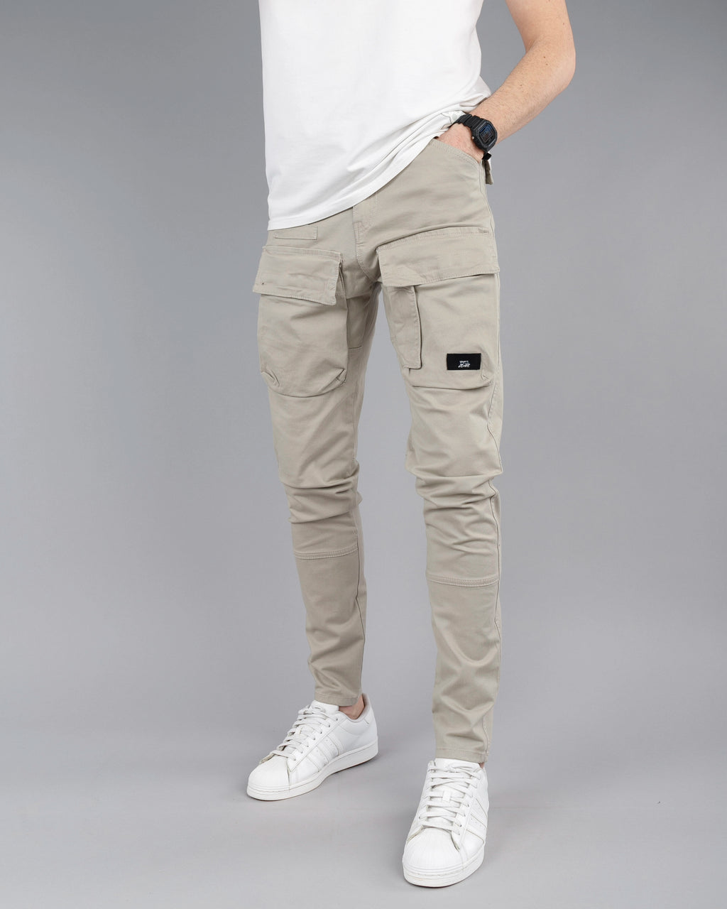 Muške cargo pantalone - SlimFit ravne STT100BB