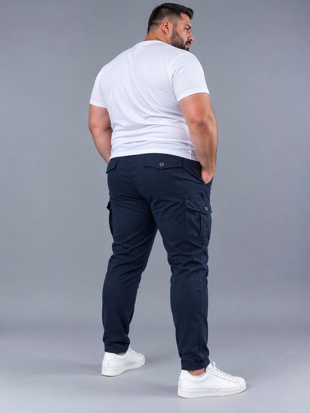 Velike muške kargo pantalone 4XL - 7XL STT2548-V