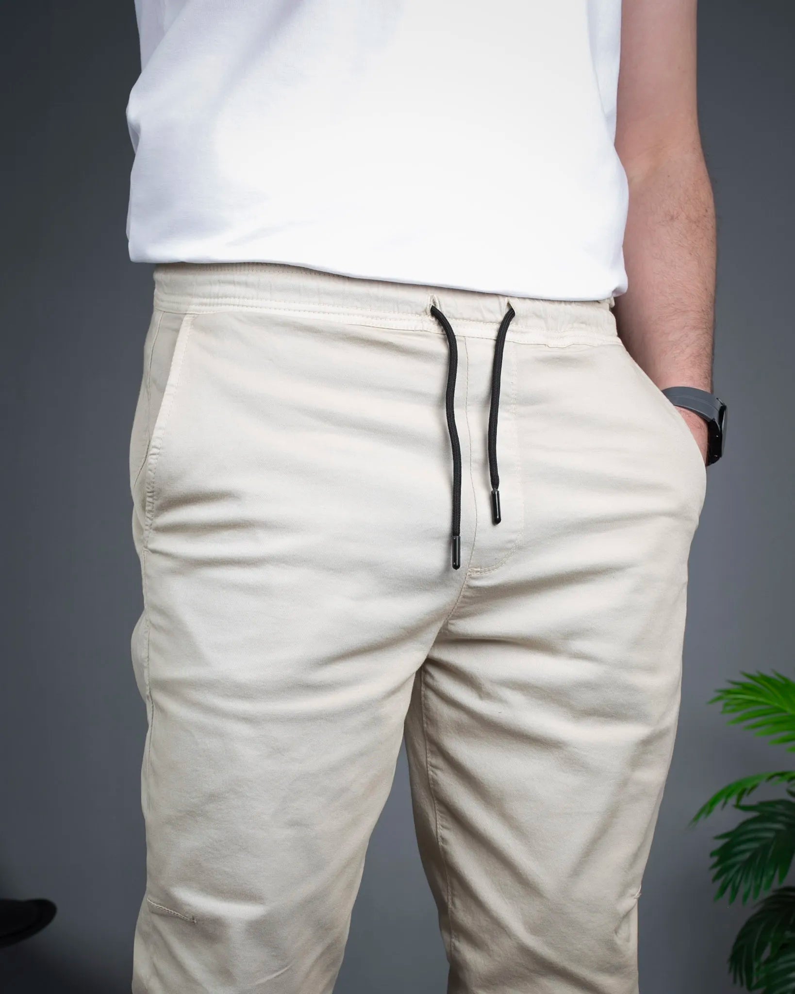 Muške Bež Jogger Pantalone - Svakodnevna udobnost STT2841