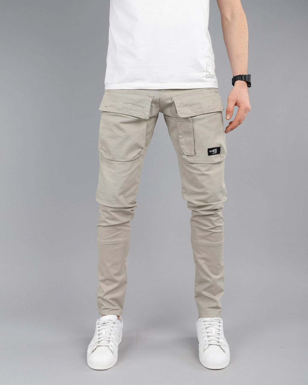 Muške cargo pantalone - SlimFit ravne STT100BB