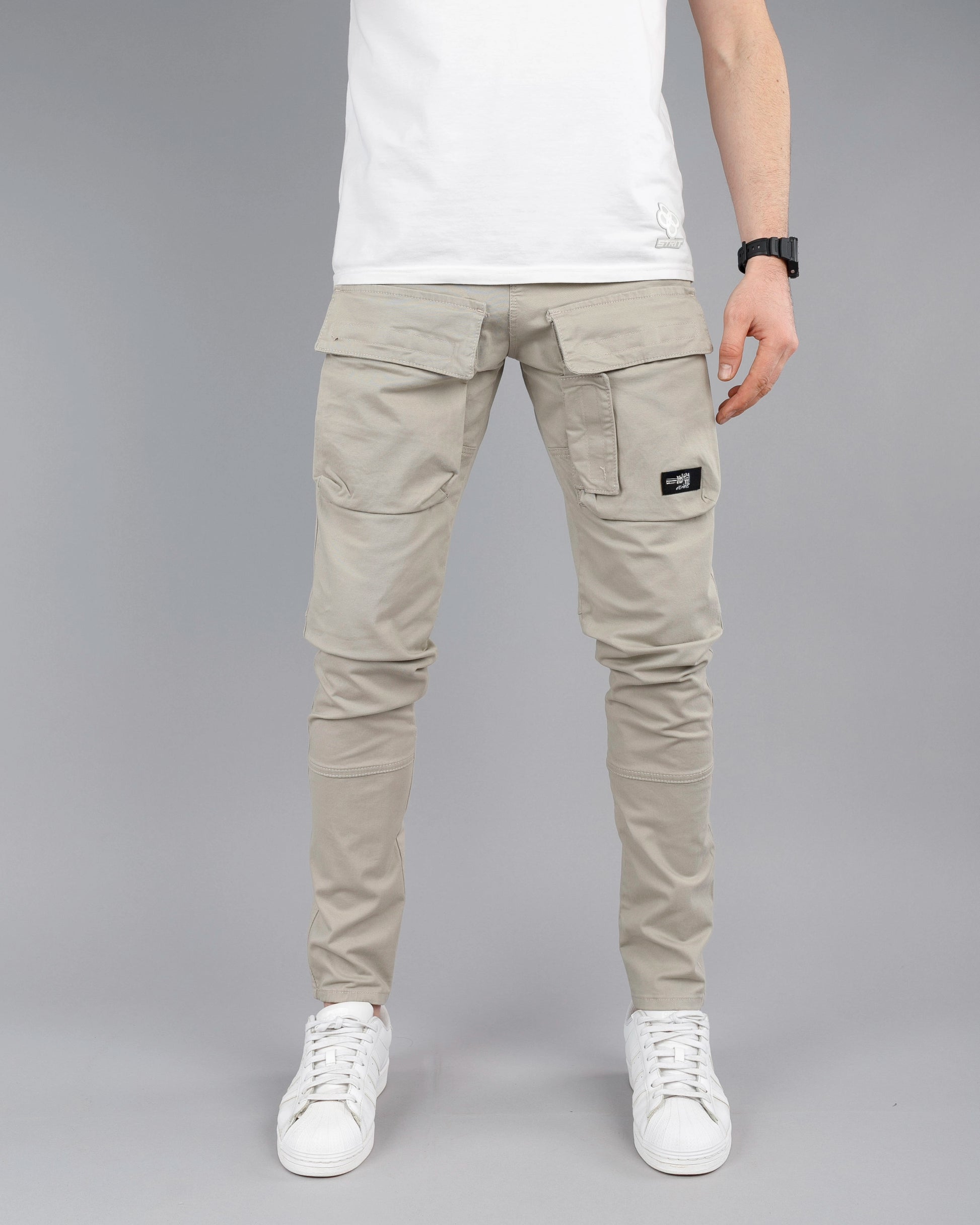 Muške cargo pantalone - SlimFit ravne STT100BB