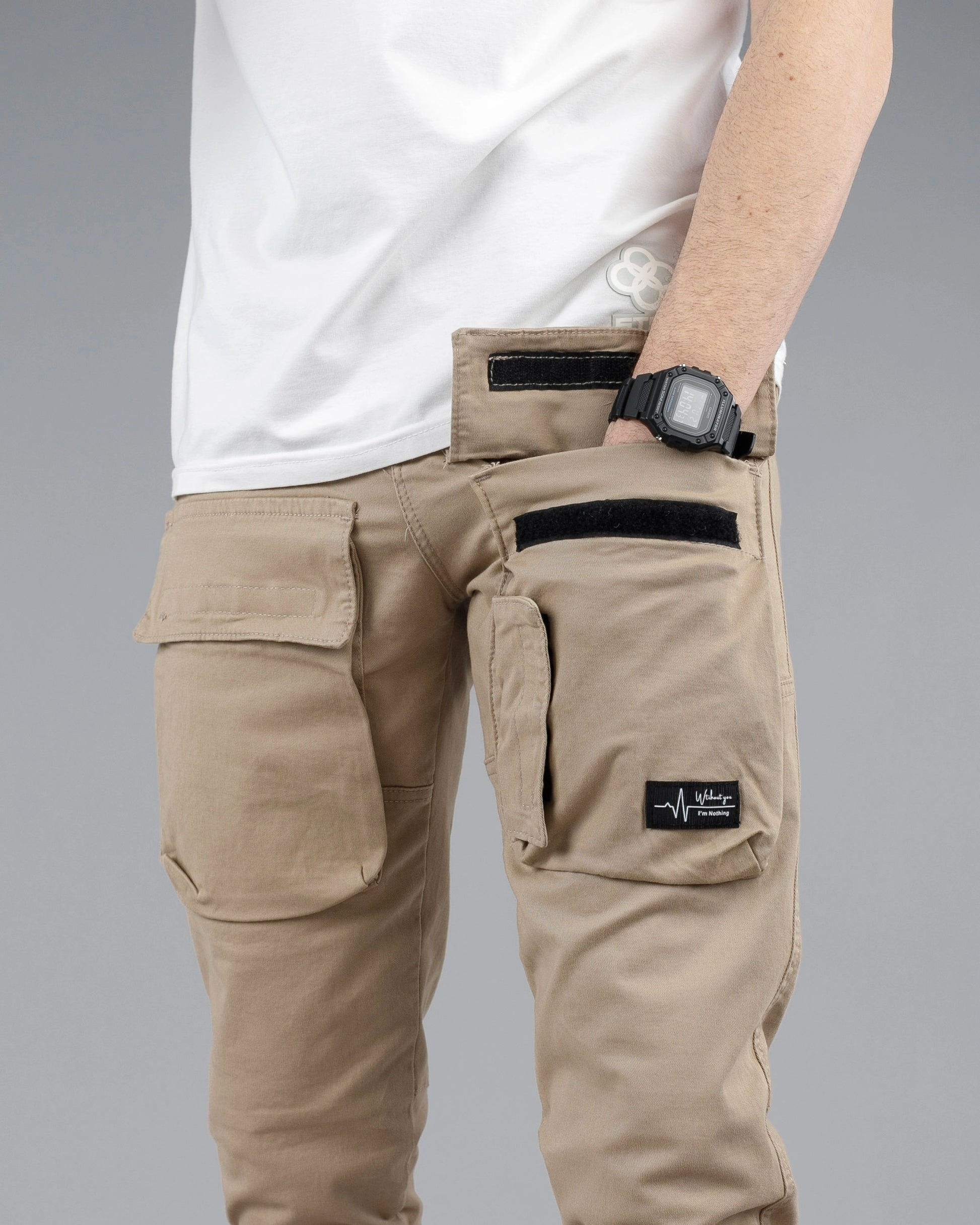 Muške cargo pantalone - SlimFit ravne STT100BB