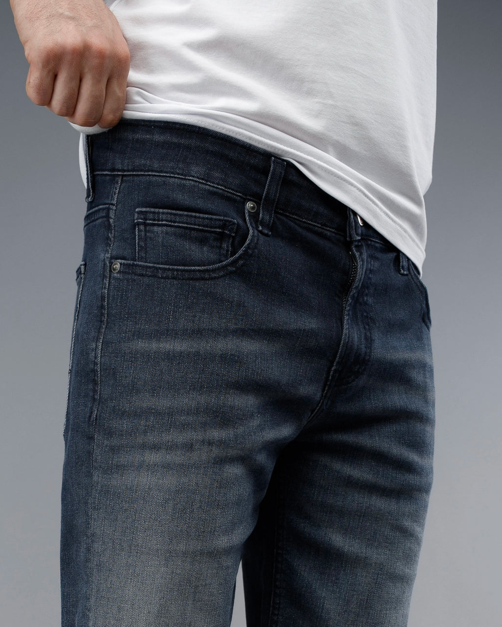 Muške jeans bermude tamno sive STT3009