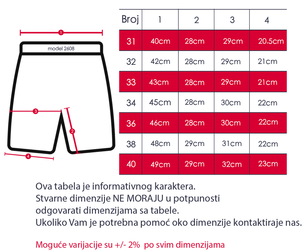 STRIT Paket 4 komada šorts STT2608