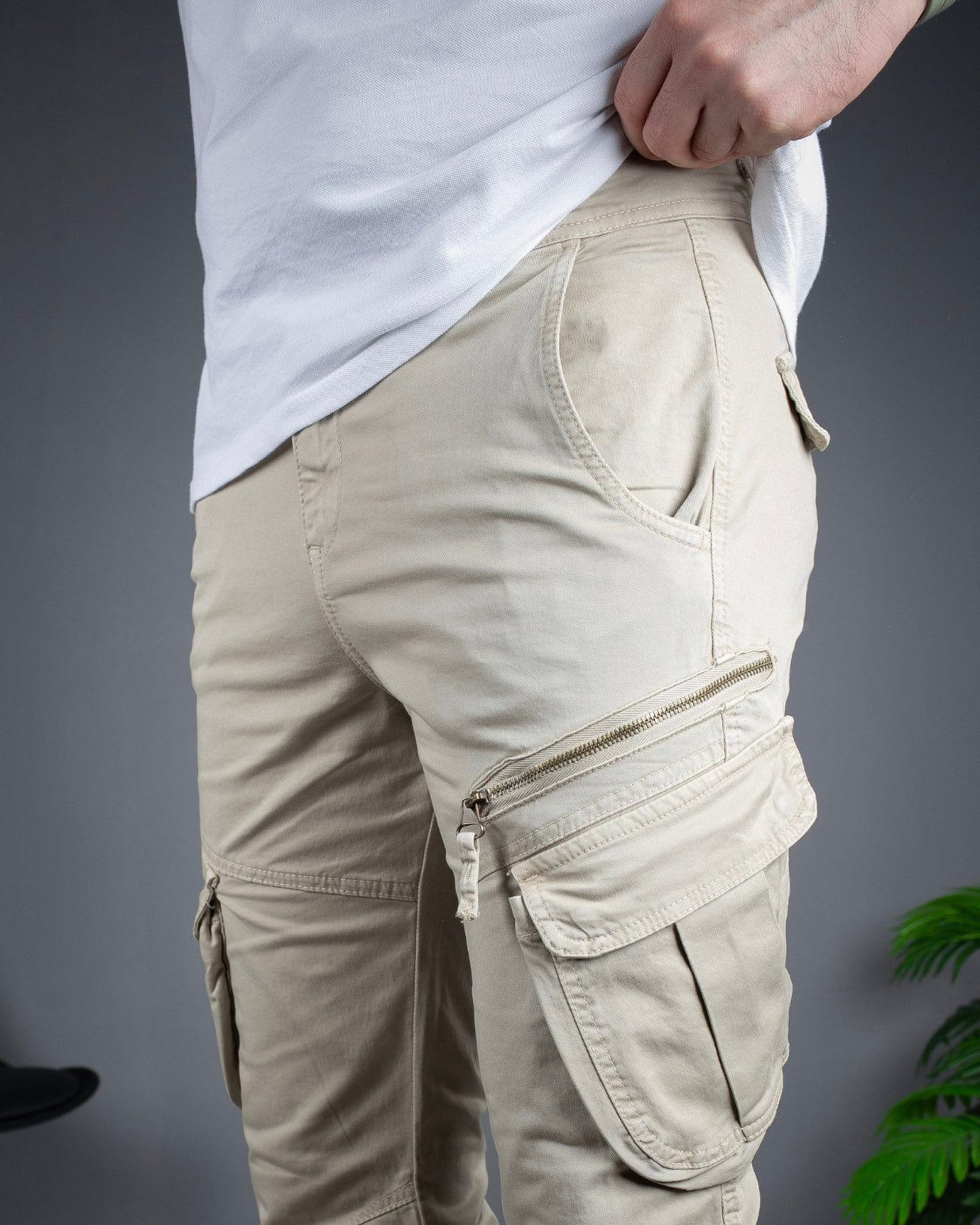 Muške cargo pantalone Krem/Bež STT2708.