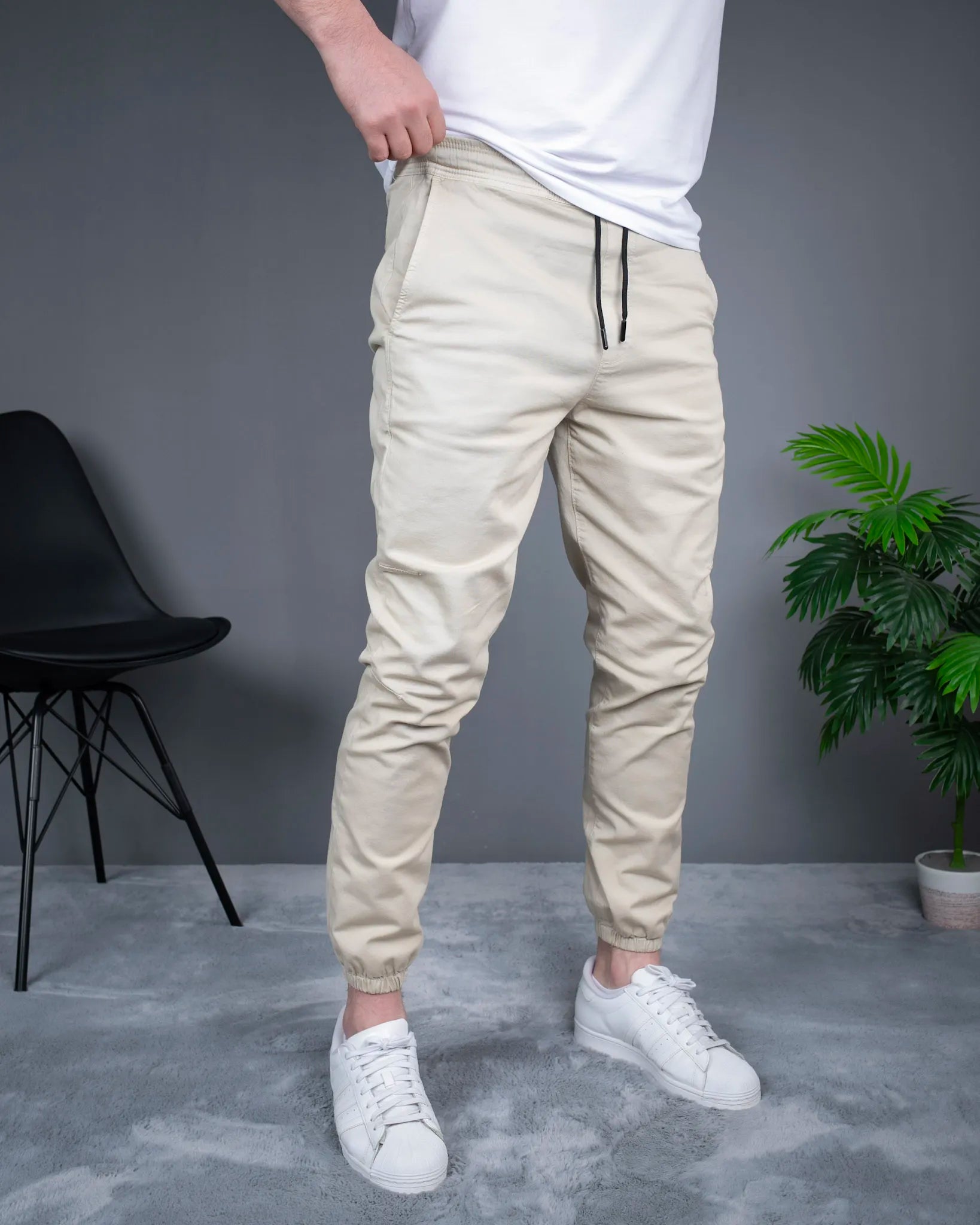 Muške Bež Jogger Pantalone - Svakodnevna udobnost STT2841