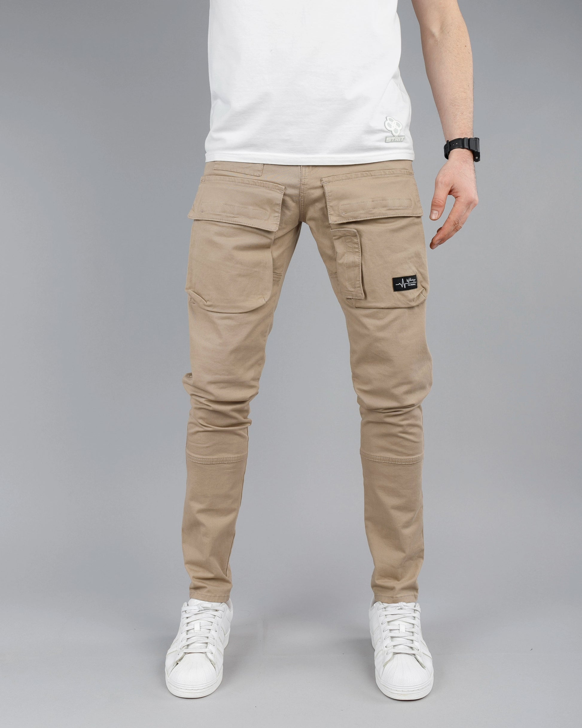 Muške cargo pantalone - SlimFit ravne STT100BB