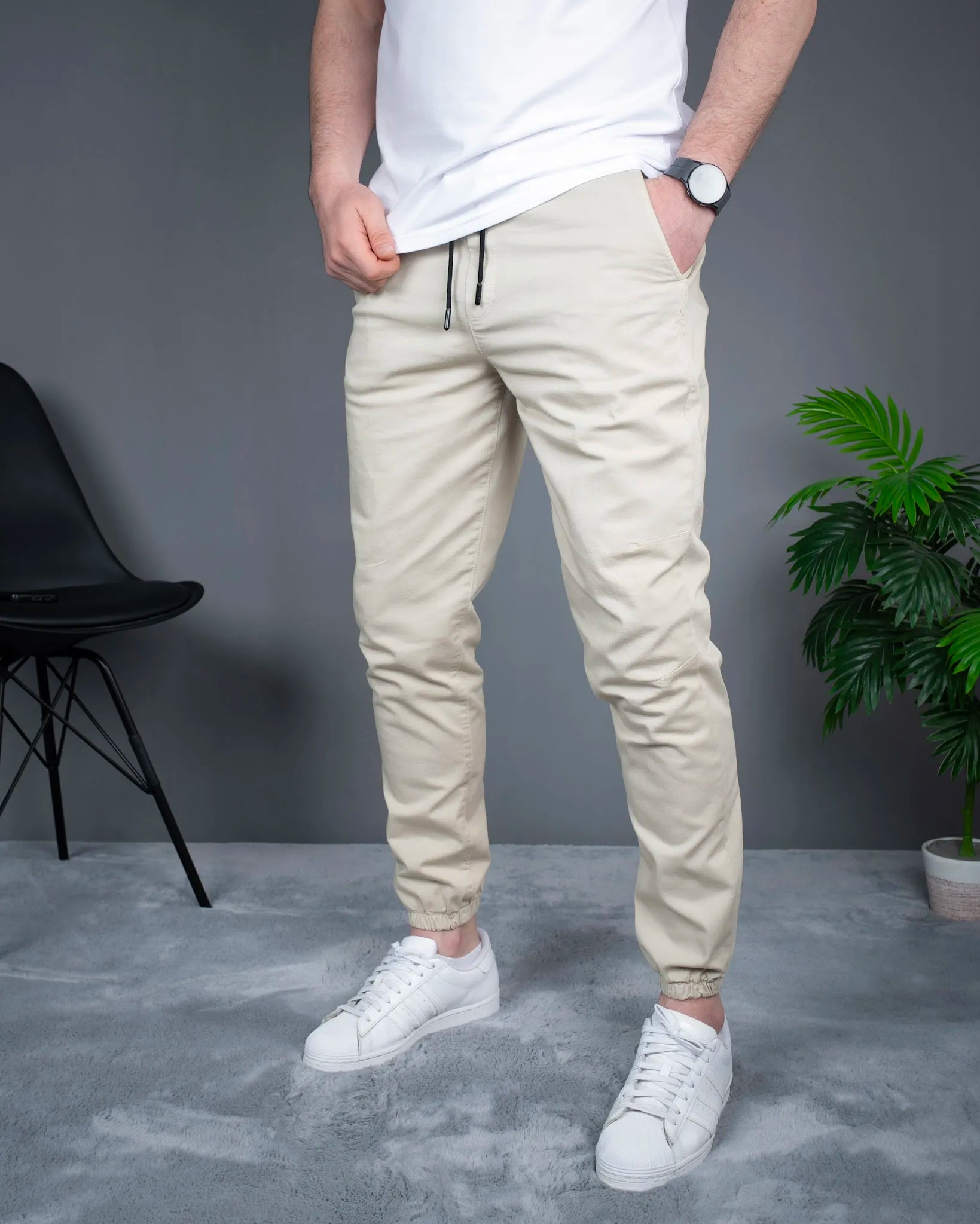 Muške Bež Jogger Pantalone - Svakodnevna udobnost STT2841