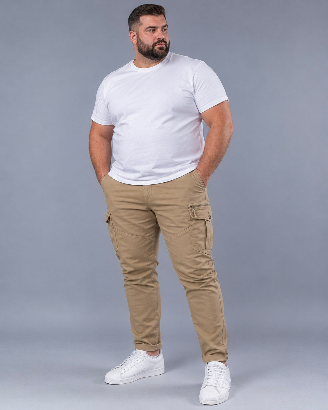 Velike muške kargo pantalone 4XL - 7XL STT2548-V