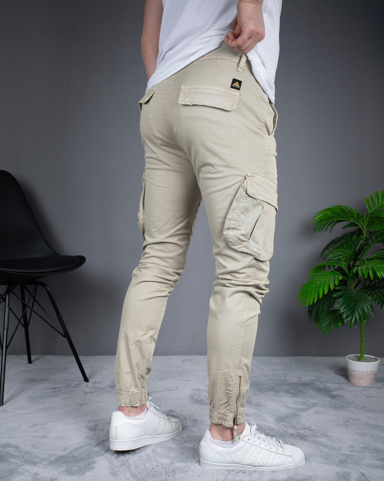 Muške cargo pantalone Krem/Bež STT2708.
