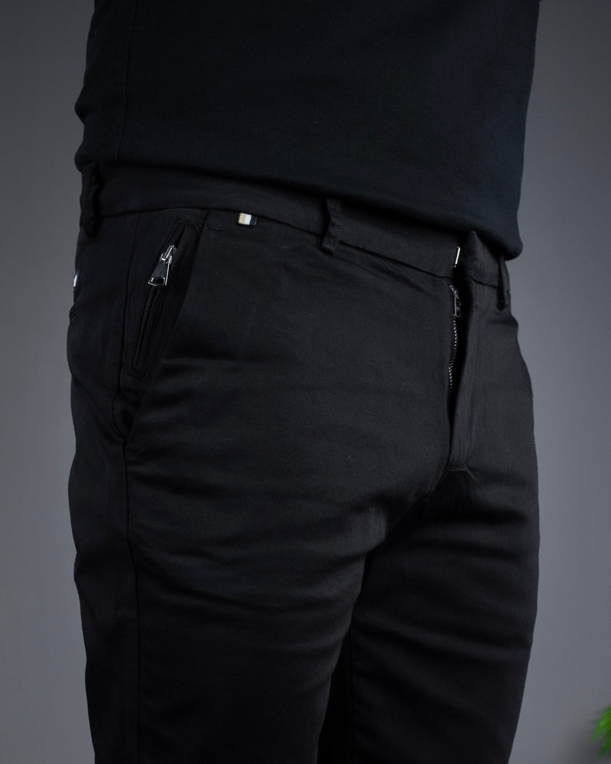 Muške Elegantne Slimfit Pantalone – Crne STT2895.