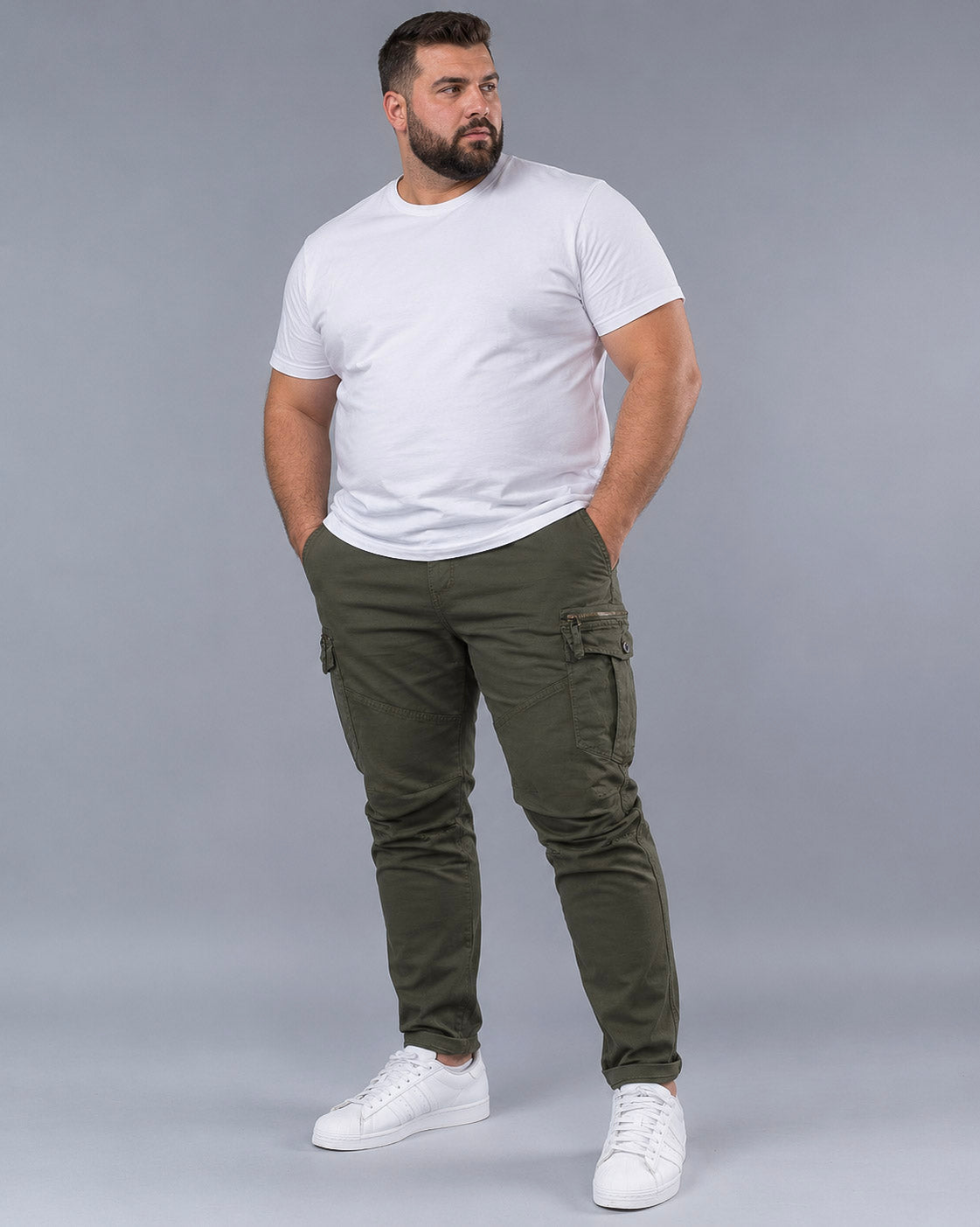 Velike muške kargo pantalone 4XL - 7XL STT2548-V
