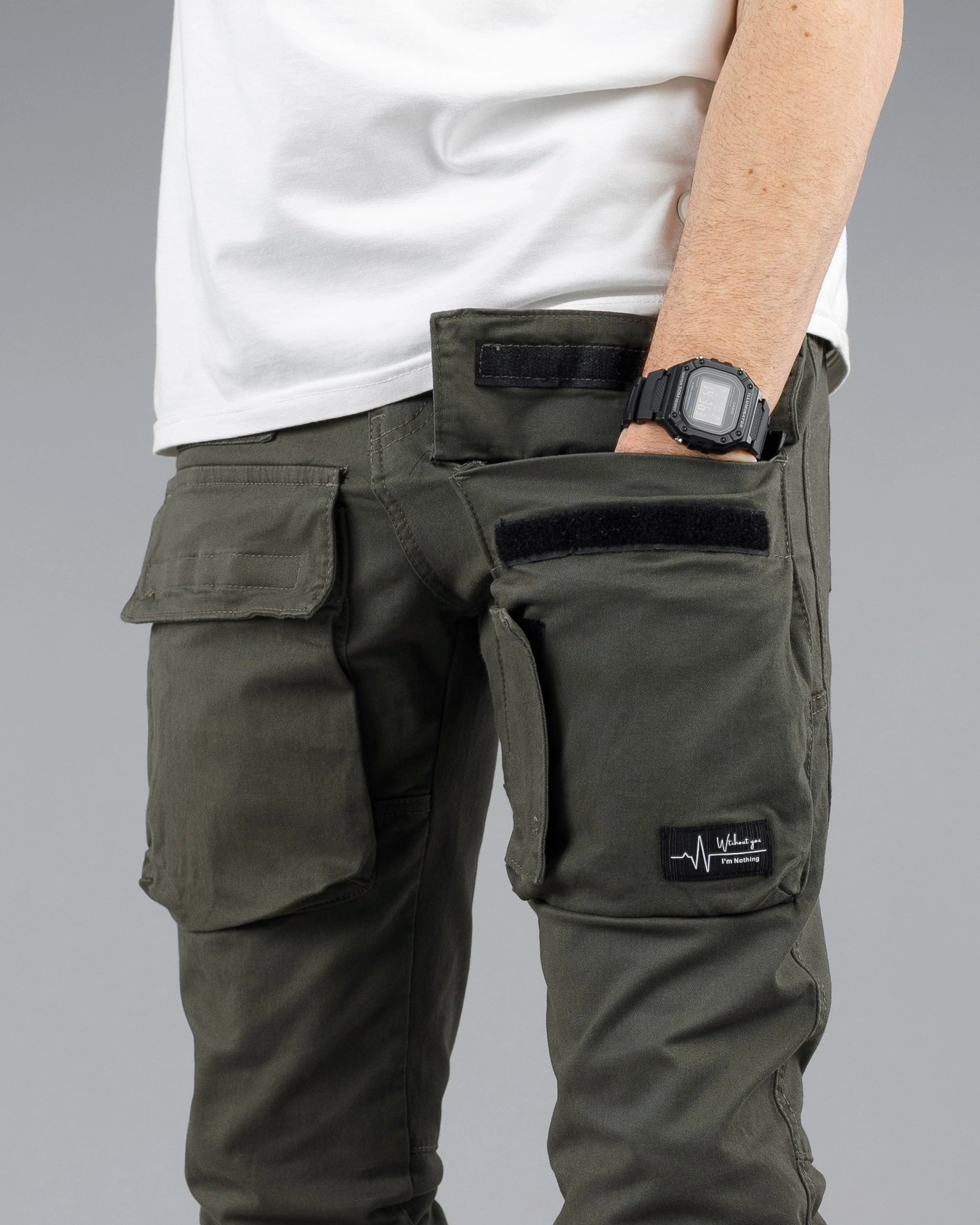 Muške cargo pantalone - SlimFit ravne STT100BB