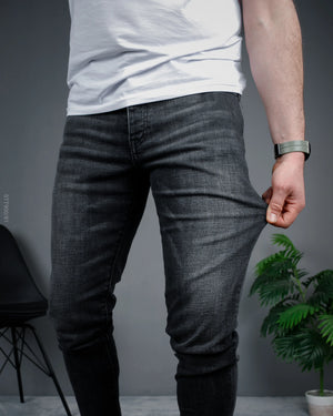 Muške elasticne slim farmerke crne