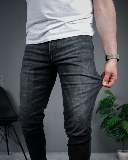Muške elasticne slim farmerke crne