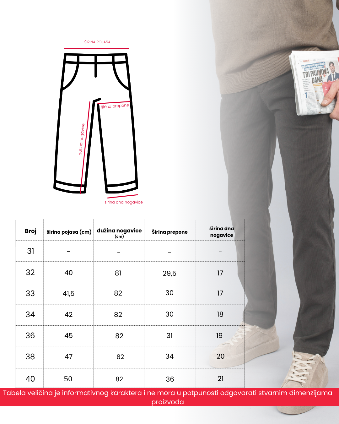 Somot pantalone muške