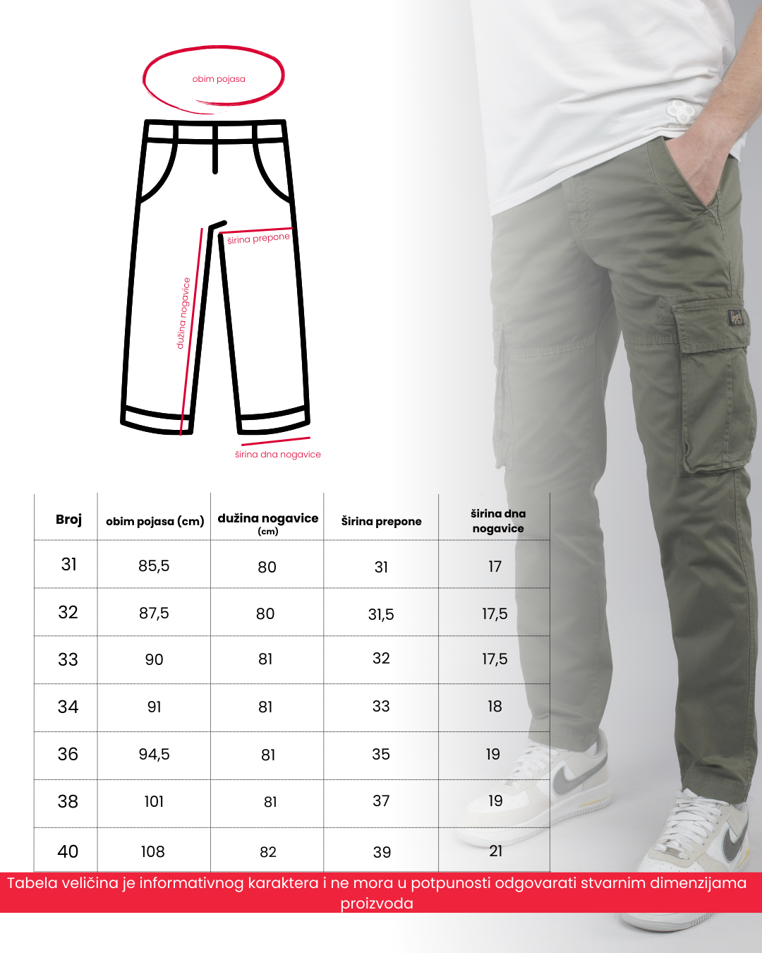 Muske kargo pantalone STT2968